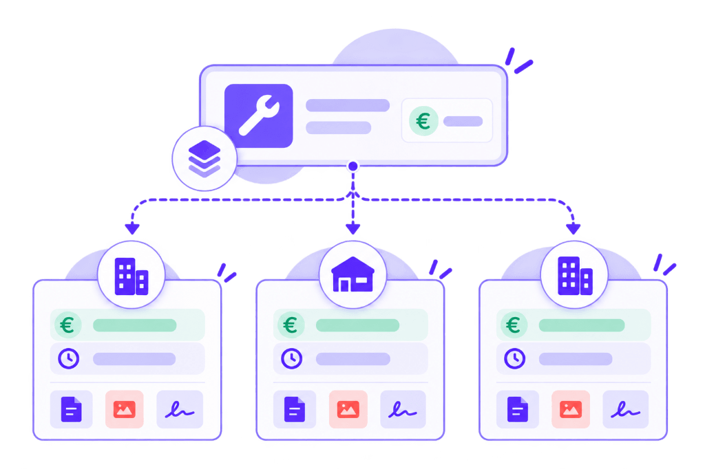 Illustration Squoad — une prestation avec tarif, durée et documents adaptés par client