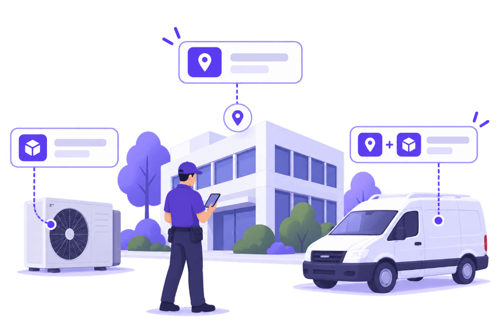 Illustration Squoad — prestation sur site, sur actif ou les deux selon le contexte d’intervention